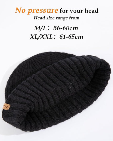 TOP-EX PolarWool™ 100% Merino Wool Short Fisherman Beanie Hats for Men Women Knit Skull Cap Cuffed Beanies Warm Winter Hats