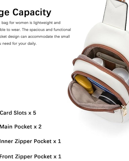 BOSTANTEN Small Sling Bag for Women Leather Crossbody Bags Fanny Pack Chest Bag for Travel