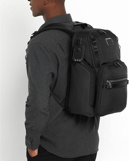 Tumi Mens Search Backpack Navy Coated Canvas One Size