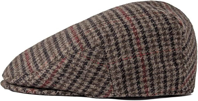 FEINION Men's Wool Tweed Newsboy Ivy Cap Gatsby Golf Flat Hat