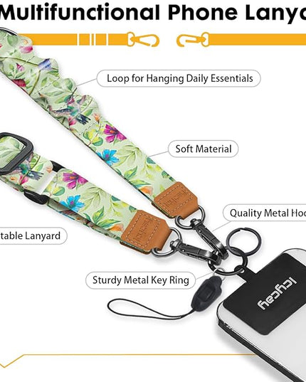Phone Lanyard Crossbody, Bird Cell Phone Strap for Around The Neck Adjustable, Anti Theft Cute Lanyard for iPhone Case ID Holder Keys Accessories Travel Essential