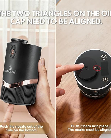 Scentcare Waterless Diffuser, Sentiment Diffuser with Warm LED, Automatic Power-Off, Multifunction 4 Cold Mist & Timer 1/2/4/6H
