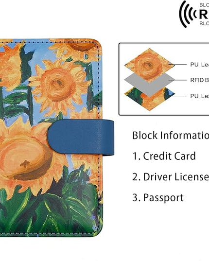 Melsbrinna Rfid Passport Holder for Travel women/Men, Cute Passport Wallet Rfid Blocking Card Slots, Rfid Passport Cover/CaseTravel Wallet, Passport Book Holder (1, Blue2)