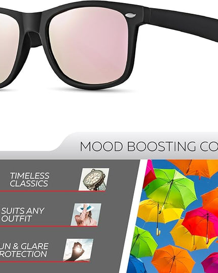 Retro Rewind Polarized Sunglasses for Men and Women - UV Protection Classic Sun Glasses