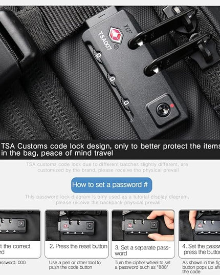 Travel Anti-theft Backpack,Vacuum Seal Bag wIth Air Pump,60L Expandable Air Compression with TSA Lock,BLACK