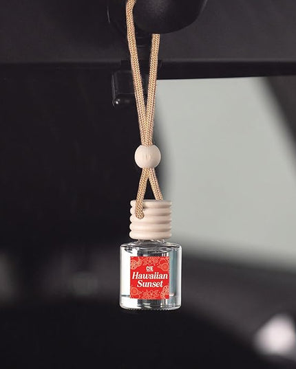 CANDECraftCo Car Air Hanging Fragrance Oil, Car Auto Freshener for Essential Oils, Scents Fragrance Aromatherapy Automobile Diffuser, Long Lasting (Hawaiian Sunset)