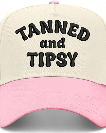 Tanned & Tipsy Hat | Premium Vintage Trucker Hat with Adjustable Snapback for Men and Women