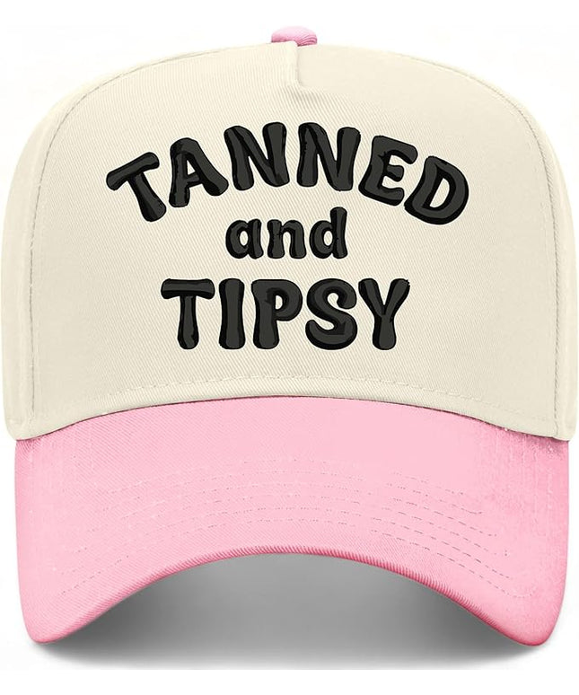 Tanned & Tipsy Hat | Premium Vintage Trucker Hat with Adjustable Snapback for Men and Women