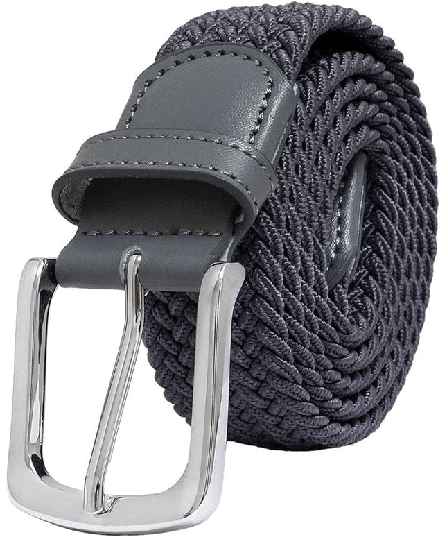Falari Men Women Multicolored Elastic Stretch Braided Belt Canvas Fabric Woven No Holes Belt