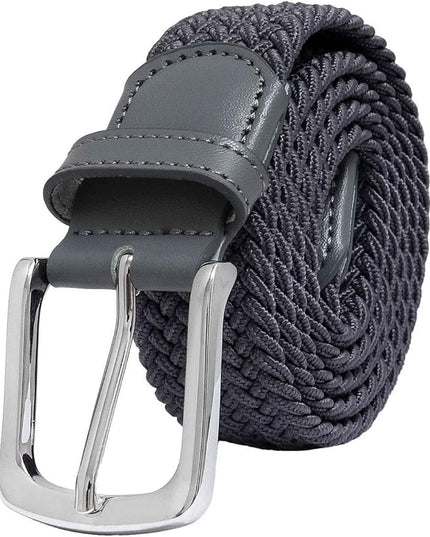 Falari Men Women Multicolored Elastic Stretch Braided Belt Canvas Fabric Woven No Holes Belt