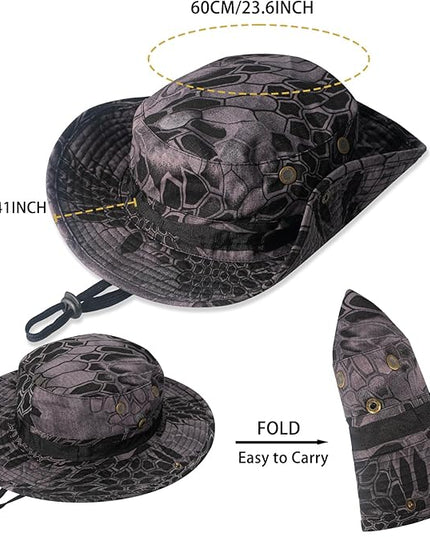Sun Hats for Men Women Boonie Hat UPF 50+ Bucket Hat Wide Brim UV Protection Fishing Hiking Safari Outdoor Hats