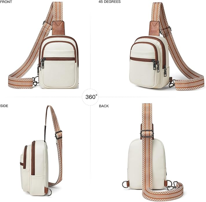 Sling Bag For Women Faux Leather Small Casual Daypack Backpack Fanny Pack Crossbody Chest Bags Purse