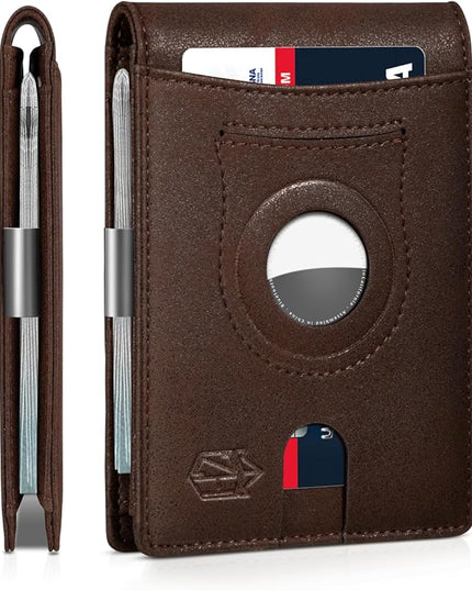 Zitahli Men's Wallets Airtag Holder Slim Rfid Leather with Gift Box