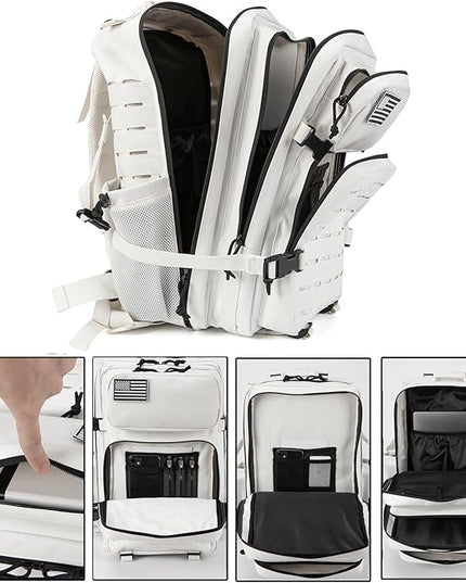 QT&QY 25L/45L Military Tactical Backpack For Men Molle Daypack 3 Day Bug Out Bag Hiking Rucksack With Bottle Holder