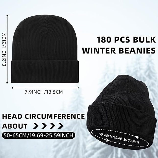 Toulite Bulk Winter Beanies for Homeless Donation Unisex Warm Knitted Beanie Hats Skull Cap