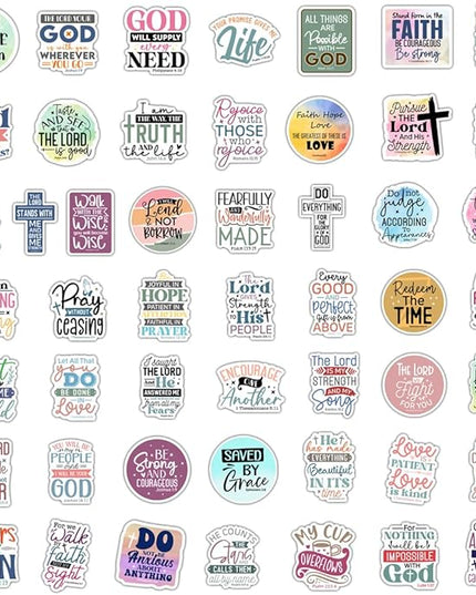 100 Pack Christian Scripture Stickers, Faith Inspiring Religious Gifts for Easter, Bible Study, Water Bottles, Bible Verse Stickers, Christian Gifts for Women, Kids, Teens, Boys and Girls (Scripture)
