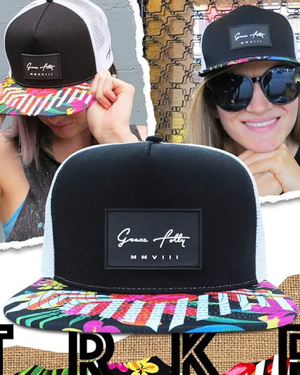 Grace Folly Trucker Hat for Men & Women. Snapback Mesh Caps
