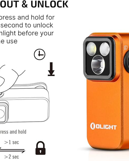 OLIGHT Oclip Pro EDC Flashlight Clip-on Light, Rechargeable 500 Lumens with Three Lighting Solutions Type-C Charging, Magnetic Flash Lights for Signaling, Cycling, Outdoor or Indoor Use(Orange)