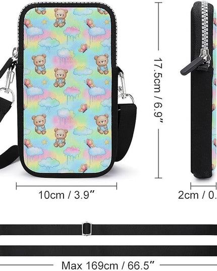 Unisex Small Crossbody Bags, Women Men Portable Adjustable Crossbody Phone Wallet Pouch