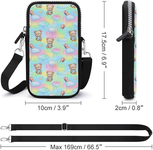 Unisex Small Crossbody Bags, Women Men Portable Adjustable Crossbody Phone Wallet Pouch