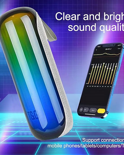 T&G Bluetooth Shower Speaker, Portable Wireless Speaker with Deep Bass & Cool Lights, IPX4 Waterproof, TWS Pairing, Perfect Stocking Stuffer for Men, Women, Teens, Boys & Girls