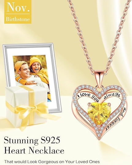 S925 Sterling Silver Necklace for Women, Wife Jewelry Rose Gold, Mom Birthday Valentines Mothers Day Gifts, Girlfriend Necklaces, Daughter Heart Jewel, Anniversary for Her