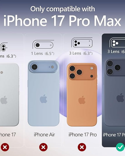 FireNova Magnetic for iPhone 17 Pro Max Case, Compatible with MagSafe, [Integrated Silicone Camera Control Button] [Camera Protection] Anti-Scratch Microfiber Lining Phone Case, 6.9", Lavender Gray
