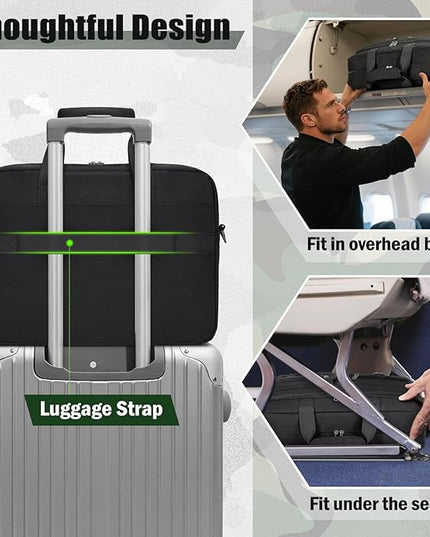 RAINSMORE Tactical Laptop Bag 15.6/17.3 Inch Laptop Briefcase Men Business Computer Bag Military Messenger Bag Work Office