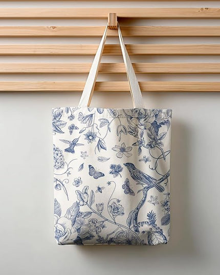 Horaldaily Canvas Tote Bag,Reusable Shoulder Tote Bag for Women Lady Casual Vacation, Shopping, Work, Gym