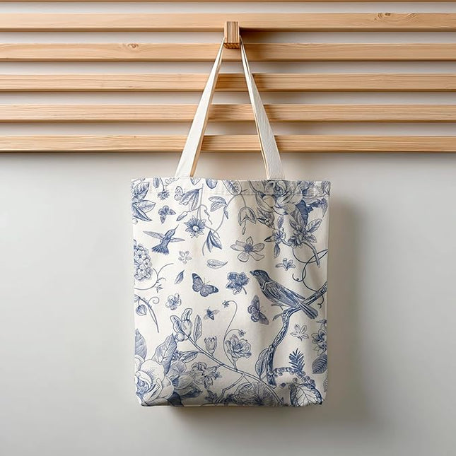 Horaldaily Canvas Tote Bag,Reusable Shoulder Tote Bag for Women Lady Casual Vacation, Shopping, Work, Gym