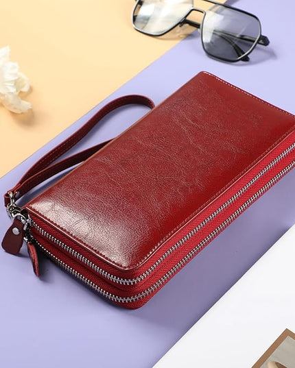 Lavemi Small Compact Women Wallet RFID Blocking Genuine Leather Bifold Purse with ID Windows