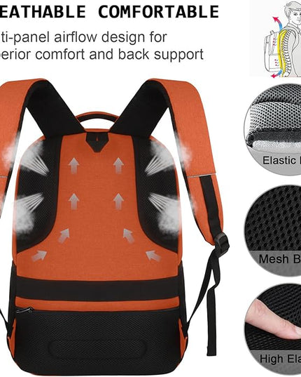 Laptop Backpack,Business Travel Anti Theft Slim Durable Laptops Backpack with USB Charging Port,Water Resistant College Computer Bag for Women & Men Fits 15.6 Inch Laptop and Notebook-Orange