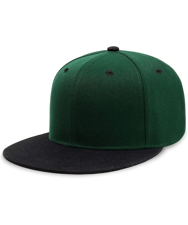 CHOK.LIDS Flat Bill Visor Classic Snapback Hat Blank Adjustable Brim High Top End Trendy Color Style Plain Tone Baseball Cap