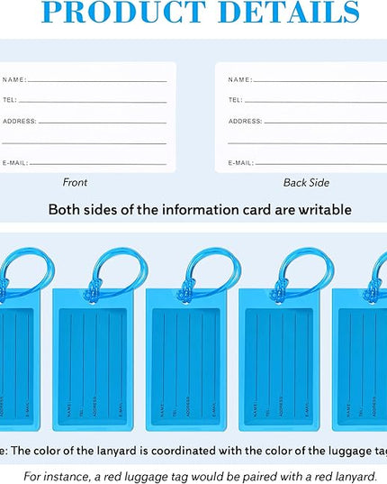 50 Pack Luggage Tags for Suitcases, Airplane Travel Essentials for Flying, International Travel Must Haves, and Luggage Accessories by Sodsay