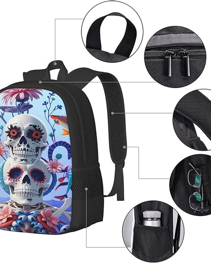Skeleton Ocean Laptop Backpack Fits 15 Inch Laptop Hiking Backpack Backpacks For Computer