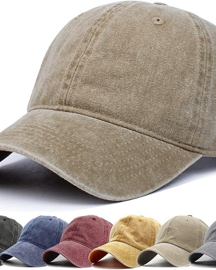 HH HOFNEN Men Women Washed Distressed Twill Cotton Baseball Cap Vintage Adjustable Dad Hat