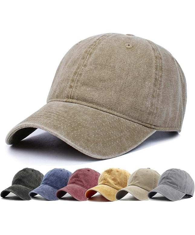 HH HOFNEN Men Women Washed Distressed Twill Cotton Baseball Cap Vintage Adjustable Dad Hat