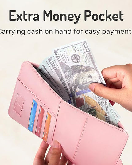Forvencer Passport Holder with Money Pocket, RFID Blocking Passport Wallet Cover for Travel, Premium Card Case, Waterproof Travel Accessories for Women Men, Hot Pink