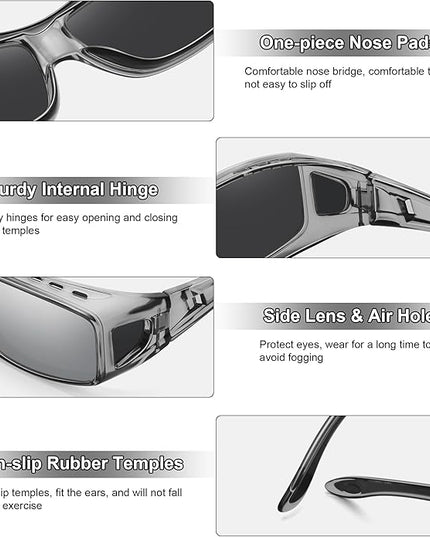 MEETSUN Fit Over Glasses Sunglasses for Men Women,Wrap Around Sunglasses Polarized UV400 Protection
