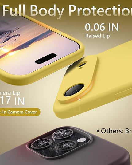FireNova Magnetic for iPhone Air Case, Compatible with MagSafe, [Integrated Silicone Camera Control Button] [Camera Protection] Microfiber Lining Phone Case for iPhone 17 Air, 6.5", Yellow