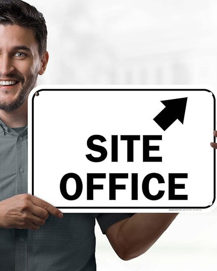 Site Office Up Right Arrow Sign, 12x18 Inches, 55 mil thick HDPS (high density polystyrene), Made in USA by My Sign Center
