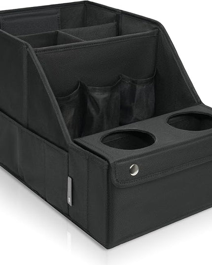 MULISOFT Car Seat Organizer- Backseat Car Organizer with 11 Storages Compartments and 2 Cup Holders, Organizers and Storage, Front Seat for Travel Kids,Black