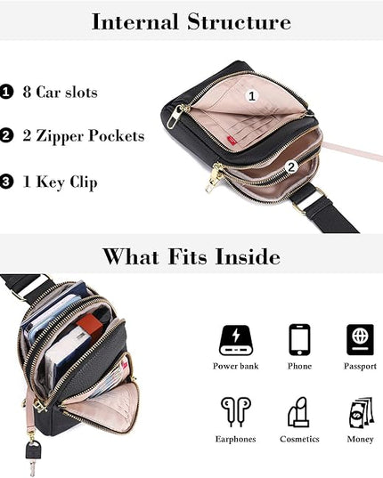 INICAT RFID Blocking Sling Bag Anti Theft Crossbody Bags Women Valentine's Day Gifts Travel Purses Vegan Leather