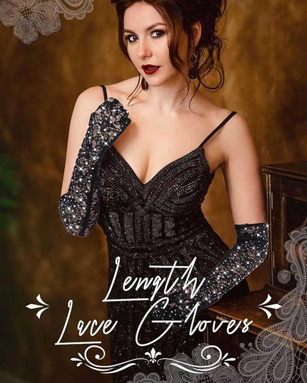 Campsis Floral Lace Gloves Long Lace Gloves