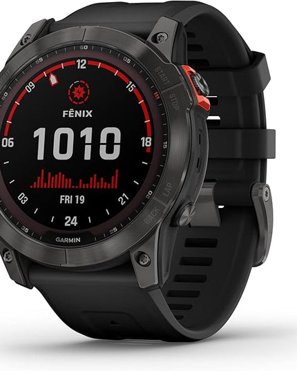 Garmin Fenix 7X Solar Multisport GPS Watch, Slate Grey with Black Band (Renewed)