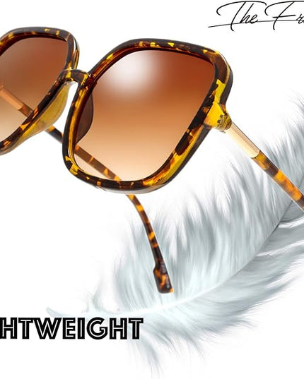 The Fresh Women's Oversized Square Jackie O Cat Eye Hybrid Butterfly Fashion Sunglasses - Exquisite Packaging