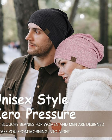 Slouchy Beanie for Men Women Soft Lightweight Running Beanie Hat Chemo Cap Skull Cap