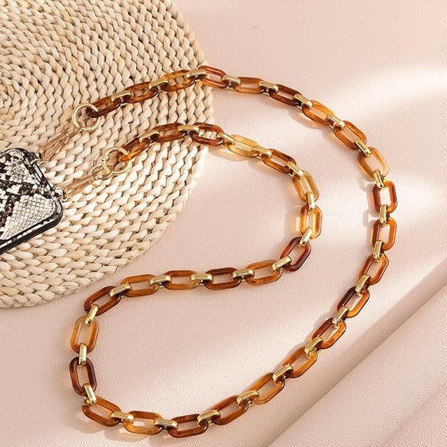 Phone Crossbody Chain Cell Phone Lanyard,Acrylic Shouder Strap Universal Cellphone Chain Strap with Tether Patches Compatible with Most Phones Bag Purse