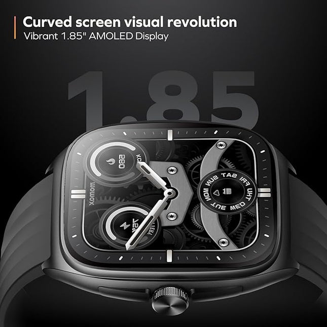 MOMAX Smart Watch for Men and Women, 1.85" AMOLED Display Fitness Tracker, Heart Rate Sleep Monitor for Men Women, IP68 Waterproof Sport Watch, Answer/Make Calls, Compatible with Android iPhone