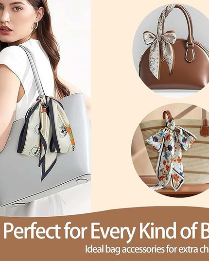 24PCS Fashion Scarves for Women Multifunctional Neck Scarves Purse Scarf Headbands for Bags Hair Accessories